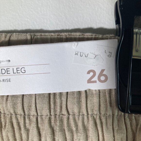 Womens Lane Bryant Wide‎ Leg Mid Rise Linen Blend Pants Tan 26 NWD - Picture 7 of 10